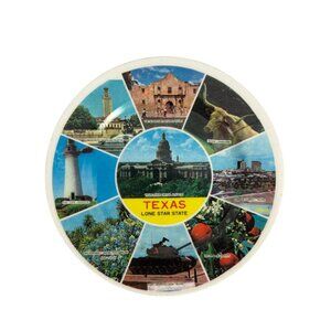 Texas Lone Star State Souvenir Plate Multicolor Vintage 1983 Made In Taiwan